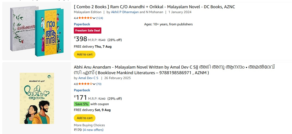 TOP 10 MALAYALAM BOOKS 